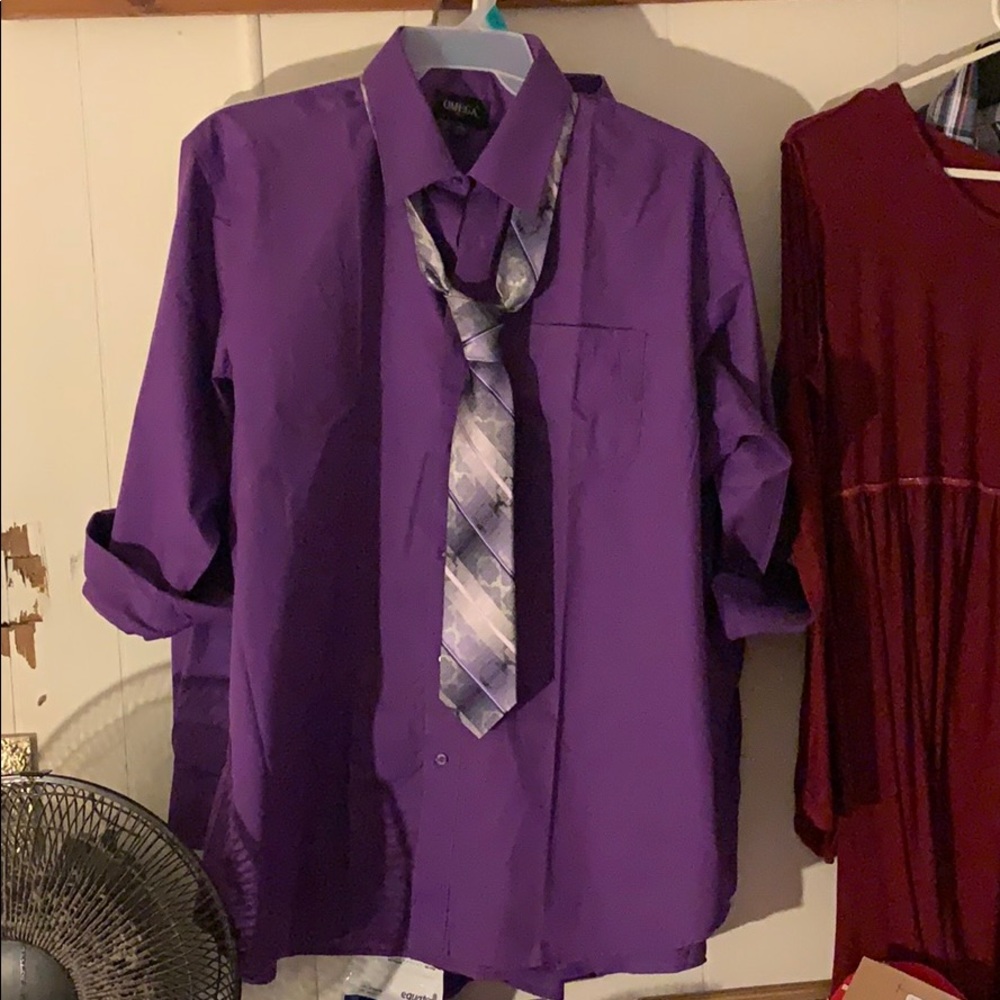 Purple omega men’s dress shirt